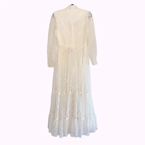 Gunne Sax cream lace maxi Dress